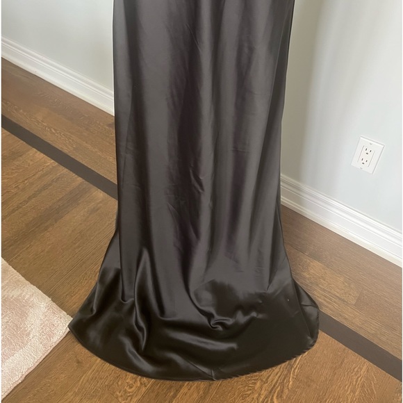 ESSENTIALS BY ABS Long Floor length Satin Black Gown Size 12 Brand New - Picture 8 of 13